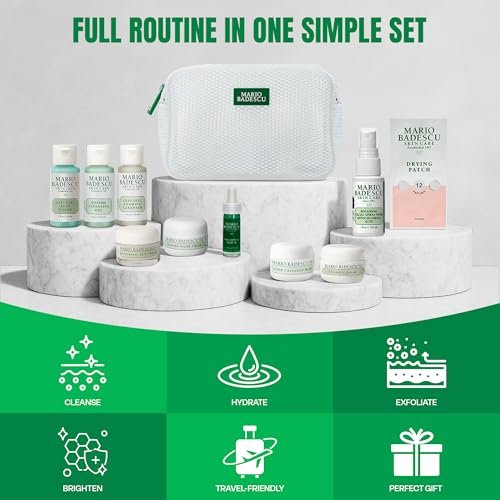 A Little Bit of Mario 10-Piece Skincare Kit – Vitamin C Serum, Glycolic Acid Toner, Hyaluronic Dew Cream, Collagen Mask, HOCI Spray & Cleanser – Brightening, Anti-Aging & Hydration – Travel & Gift Set Avelisse