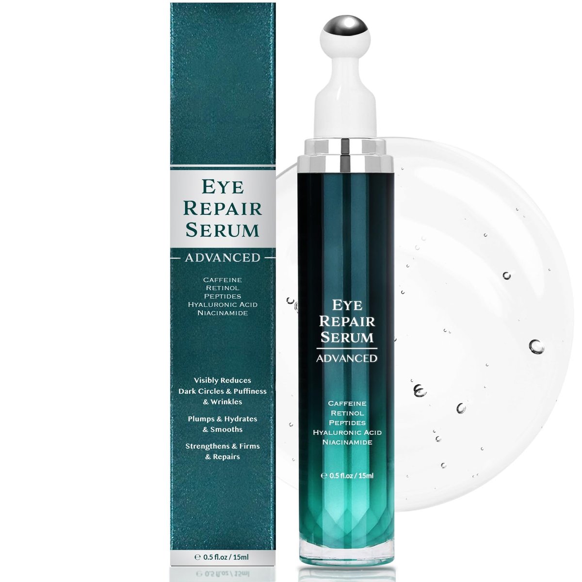Under Eye Cream for Dark Circles and Puffiness - OSNOIA Eye Serum with Caffeine, Retinol, Peptides & Hyaluronic Acid - görsel 1