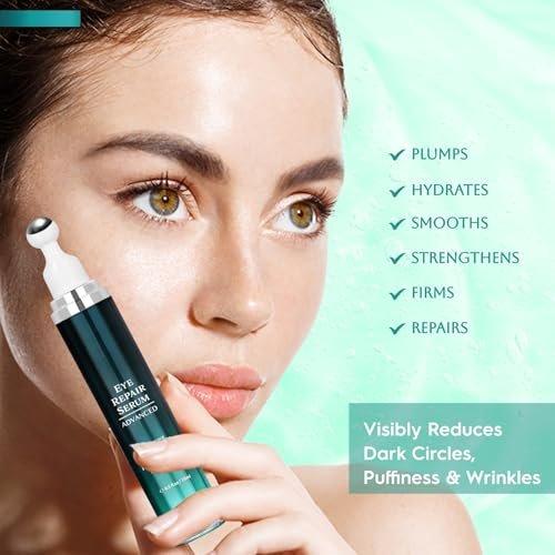 Under Eye Cream for Dark Circles and Puffiness - OSNOIA Eye Serum with Caffeine, Retinol, Peptides & Hyaluronic Acid - görsel 4