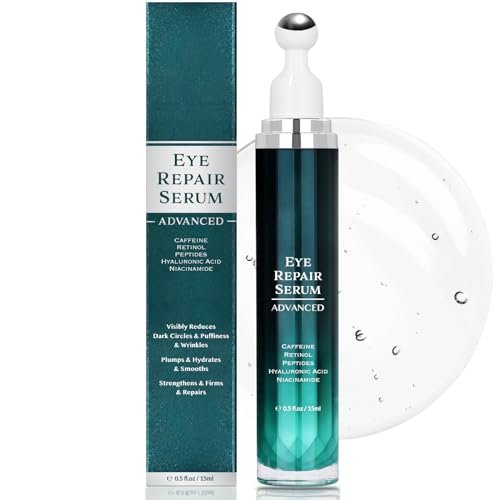 Under Eye Cream for Dark Circles and Puffiness - OSNOIA Eye Serum with Caffeine, Retinol, Peptides & Hyaluronic Acid - görsel 2
