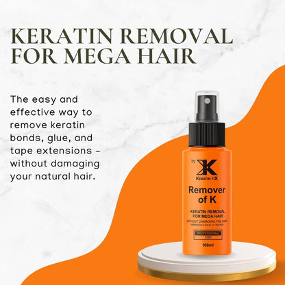 Keratin FiX Remover of K – Professional Keratin Bond Adhesive Remover for Hair Extensions – 100 ml Spray Avelisse