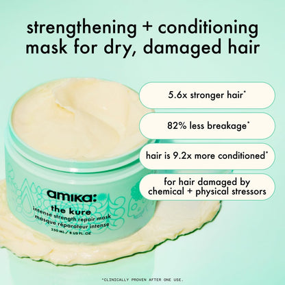 Amika Mane Menders Strength Repair Wash + Care Set - 20.4 Fl Oz Signature Shampoo & Conditioner Set for Damaged Hair Avelisse