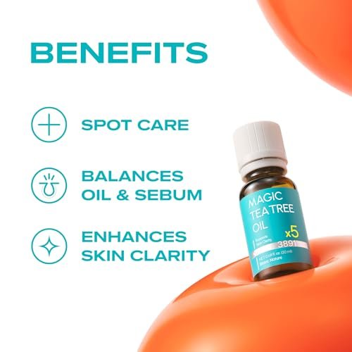 BLANC NATURE Magic Tea Tree Oil Spot Care for Face - Clarifying Facial Oil for Oily & Sensitive Skin, Lightweight & Fast Absorption, Vegan Korean Skincare, 0.68 fl oz (20ml) Avelisse