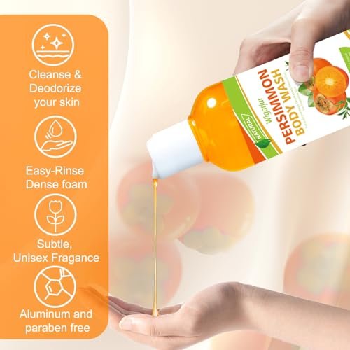 wigarjur Persimmon Body Wash for Strong Body Odor - Nonenal Eliminator with Natural Persimmon & Green Tea Extracts, 10 Fl Oz - görsel 12