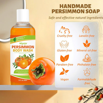 wigarjur Persimmon Body Wash for Strong Body Odor - Nonenal Eliminator with Natural Persimmon & Green Tea Extracts, 10 Fl Oz