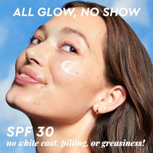 Glow Recipe Dew Shield Korean Face Sunscreen SPF 30, Broad Spectrum Hydrating Sunscreen Moisturizer, Dewy Lightweight Primer for Under Makeup, No White Cast or Pilling, Niacinamide (15ml) Avelisse