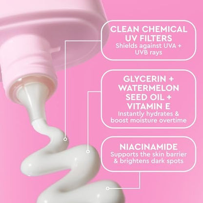 Glow Recipe Dew Shield Korean Face Sunscreen SPF 30, Broad Spectrum Hydrating Sunscreen Moisturizer, Dewy Lightweight Primer for Under Makeup, No White Cast or Pilling, Niacinamide (15ml) Avelisse