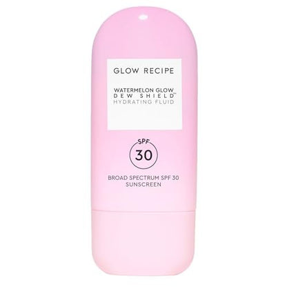 Glow Recipe Dew Shield Korean Face Sunscreen SPF 30, Broad Spectrum Hydrating Sunscreen Moisturizer, Dewy Lightweight Primer for Under Makeup, No White Cast or Pilling, Niacinamide (15ml) Avelisse