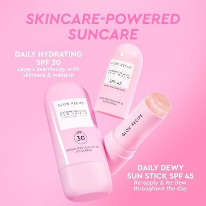 Glow Recipe Dew Shield Korean Face Sunscreen SPF 30, Broad Spectrum Hydrating Sunscreen Moisturizer, Dewy Lightweight Primer for Under Makeup, No White Cast or Pilling, Niacinamide (15ml) Avelisse