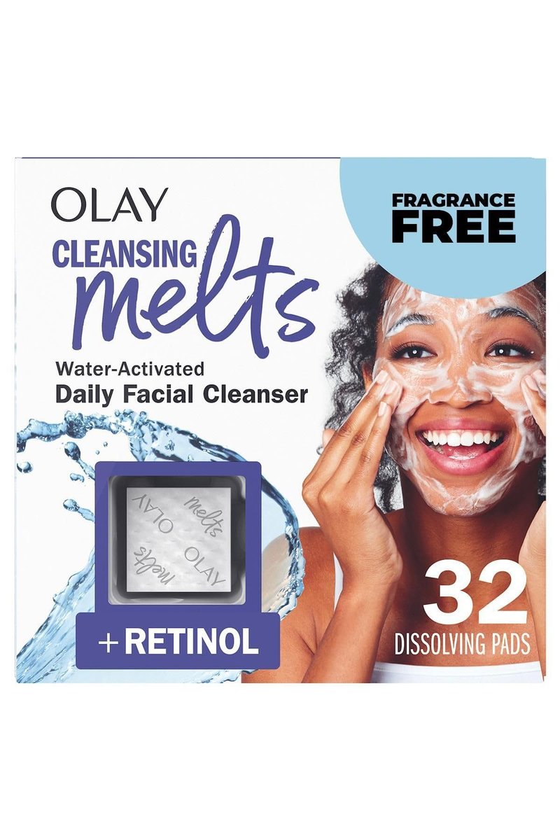 Olay Retinol Face Cleanser Pads - 32 Count, Daily Exfoliating Cleansing Wipes - görsel 1