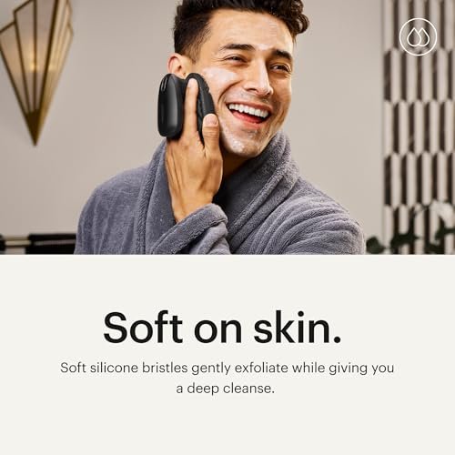 MANSCAPED® The Face Buffer PRO - Men's Electric Silicone Face Scrubber for Nourishing, Deep Cleaning & Exfoliating Your Skin, 3 Facial Cleansing Modes & 2 Sonic Vibration Speeds, Travel Lock Avelisse