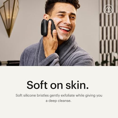MANSCAPED® The Face Buffer PRO - Men's Electric Silicone Face Scrubber for Nourishing, Deep Cleaning & Exfoliating Your Skin, 3 Facial Cleansing Modes & 2 Sonic Vibration Speeds, Travel Lock Avelisse