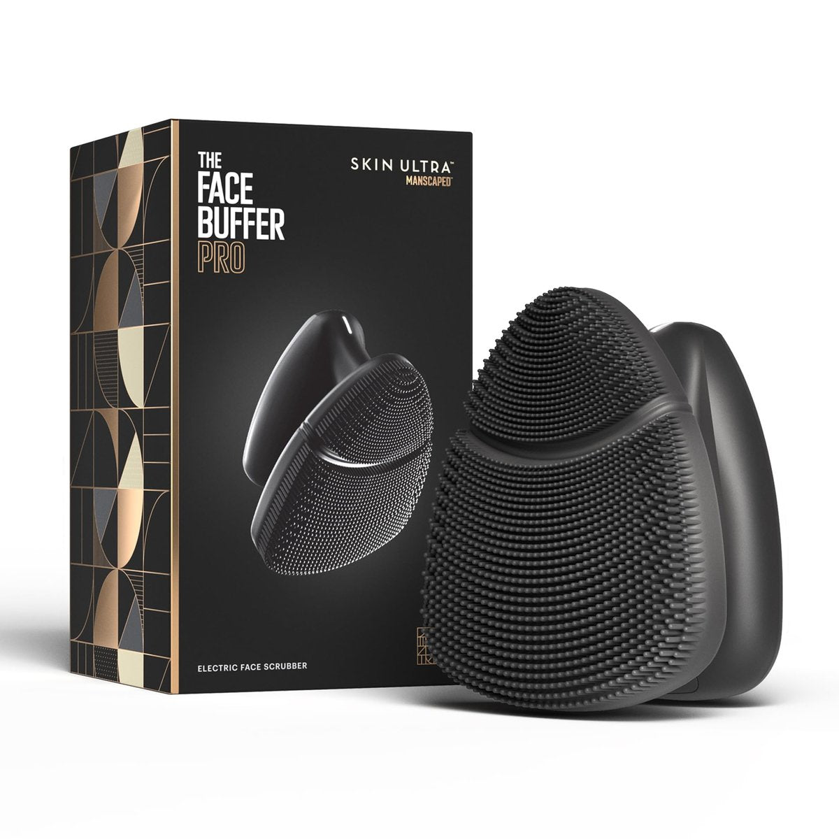 MANSCAPED® The Face Buffer PRO - Men's Electric Silicone Face Scrubber for Nourishing, Deep Cleaning & Exfoliating Your Skin, 3 Facial Cleansing Modes & 2 Sonic Vibration Speeds, Travel Lock Avelisse