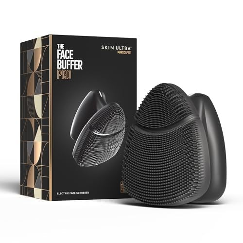 MANSCAPED® The Face Buffer PRO - Men's Electric Silicone Face Scrubber for Nourishing, Deep Cleaning & Exfoliating Your Skin, 3 Facial Cleansing Modes & 2 Sonic Vibration Speeds, Travel Lock Avelisse