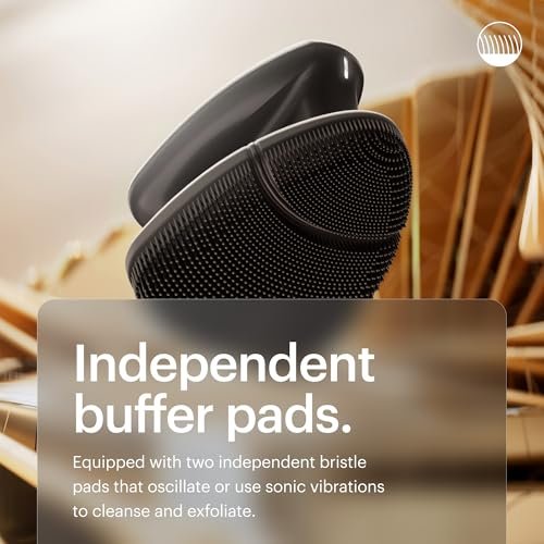 MANSCAPED® The Face Buffer PRO - Men's Electric Silicone Face Scrubber for Nourishing, Deep Cleaning & Exfoliating Your Skin, 3 Facial Cleansing Modes & 2 Sonic Vibration Speeds, Travel Lock Avelisse