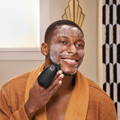 MANSCAPED® The Face Buffer PRO - Men's Electric Silicone Face Scrubber for Nourishing, Deep Cleaning & Exfoliating Your Skin, 3 Facial Cleansing Modes & 2 Sonic Vibration Speeds, Travel Lock Avelisse