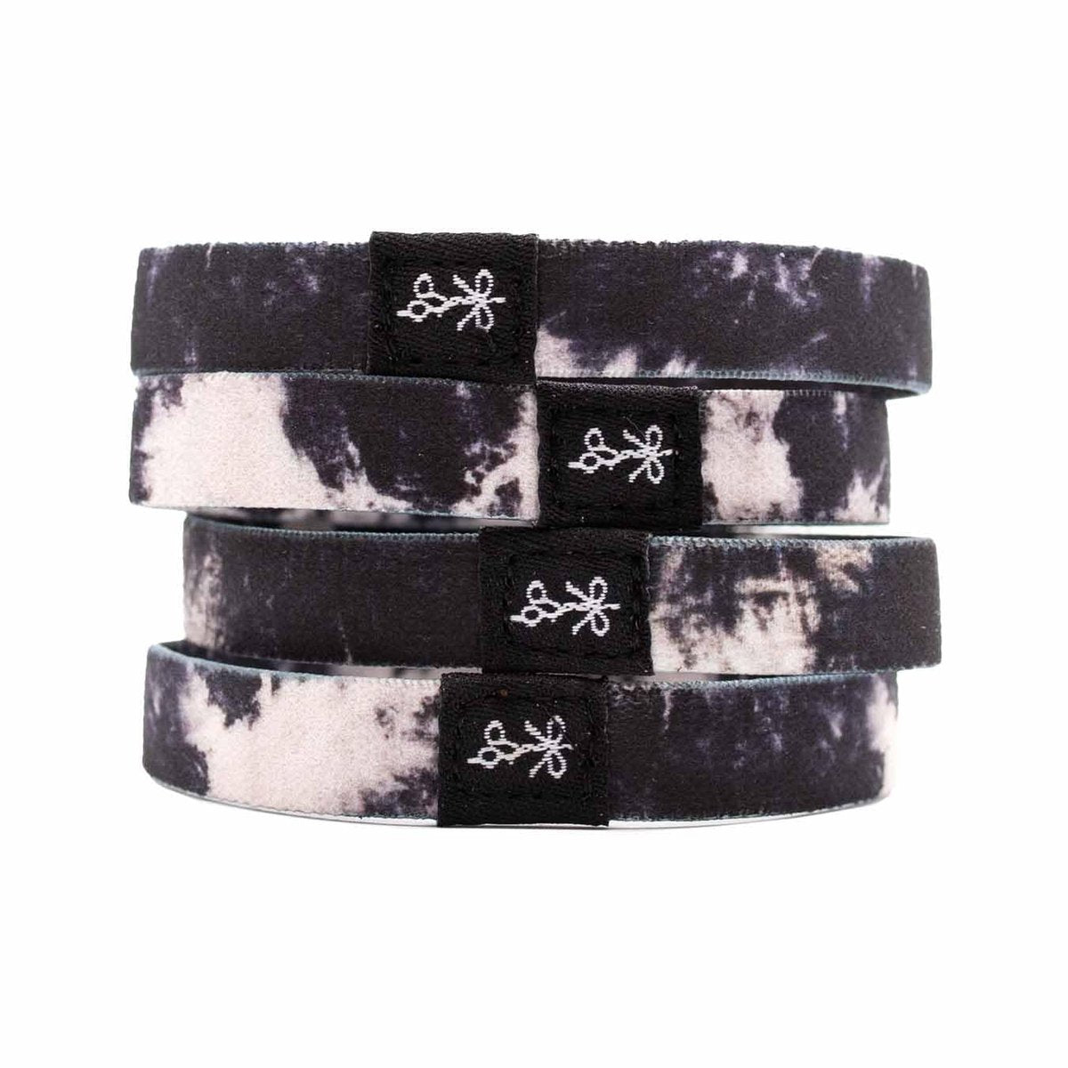 The Longhairs Hair Ties, Ink Blot Pattern, Double-Stitched Elastic, No-Damage Design (4-Pack) - görsel 1