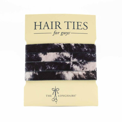 The Longhairs Hair Ties, Ink Blot Pattern, Double-Stitched Elastic, No-Damage Design (4-Pack)
