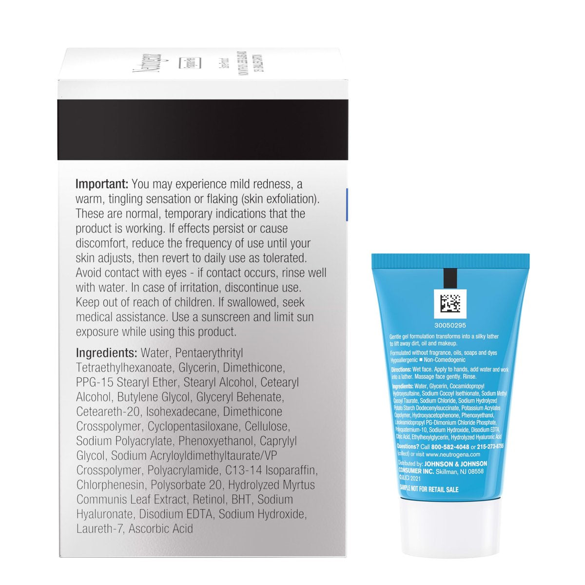 Neutrogena Rapid Wrinkle Repair Retinol Face Moisturizer, Fragrance Free, Anti-Aging Face Cream with Retinol & Hyaluronic Acid, 1.7 oz + Trial Size Hydro Boost Facial Cleanser, 0.5 fl. oz Avelisse
