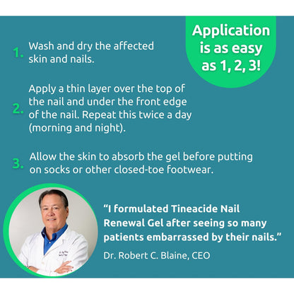 Dr. Blaine's Tineacide Nail Renewal Gel – Softens, Hydrates & Improves Appearance of Thick, Brittle & Discolored Nails – Targets Cracking & Yellowing – Includes Precision Clippers – 1.25 fl oz Avelisse