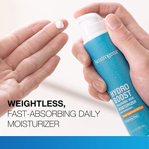 Neutrogena Hydro Boost Hyaluronic Acid Hydrating Face Moisturizer with SPF 50 & Trial Size Cleanser Avelisse