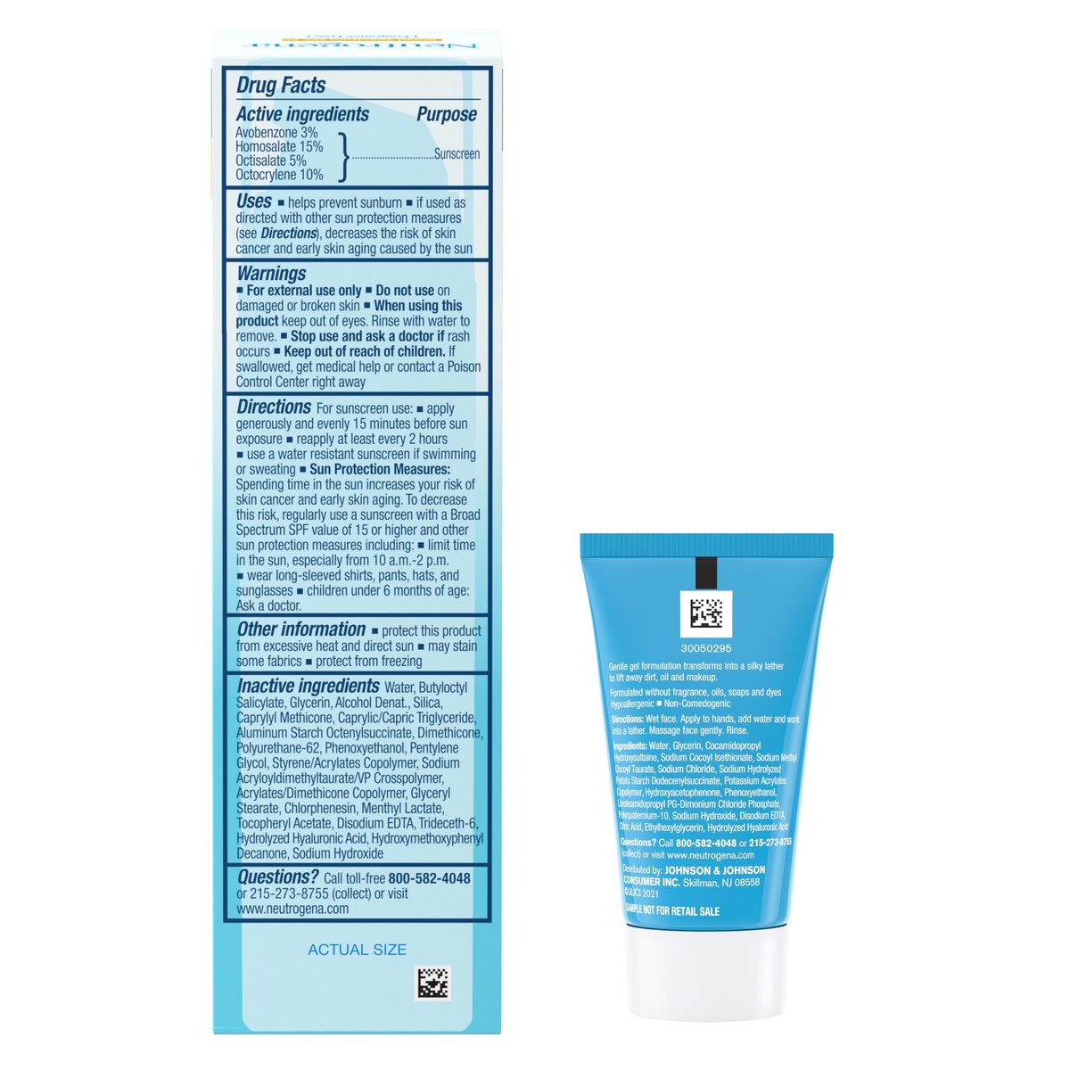 Neutrogena Hydro Boost Hyaluronic Acid Hydrating Face Moisturizer with SPF 50 & Trial Size Cleanser Avelisse