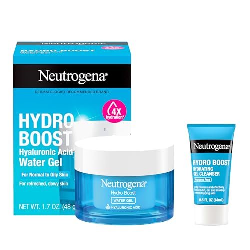 Neutrogena Hydro Boost Water Gel with Hyaluronic Acid for Normal to Oily Skin, 1.7 fl. oz + Trial Size Hydro Boost Facial Cleanser, 0.5 fl. oz Avelisse