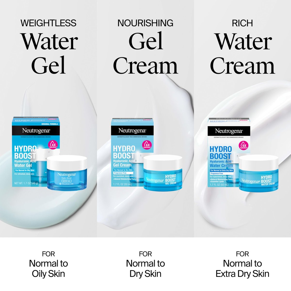 Neutrogena Hydro Boost Water Gel with Hyaluronic Acid for Normal to Oily Skin, 1.7 fl. oz + Trial Size Hydro Boost Facial Cleanser, 0.5 fl. oz Avelisse