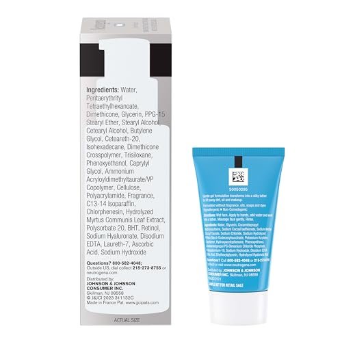 Neutrogena Hydro Boost Water Gel with Hyaluronic Acid for Normal to Oily Skin, 1.7 fl. oz + Trial Size Hydro Boost Facial Cleanser, 0.5 fl. oz Avelisse