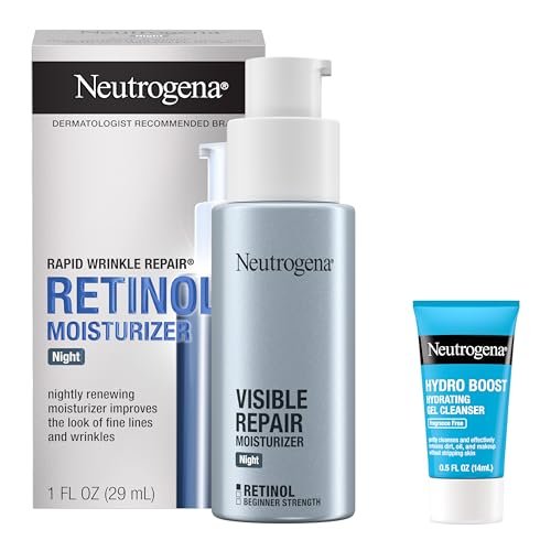 Neutrogena Rapid Wrinkle Repair Retinol Face Moisturizer Night Cream with Hyaluronic Acid, 1 fl. oz + Trial Size Hydro Boost Facial Cleanser, 0.5 fl. oz - görsel 2