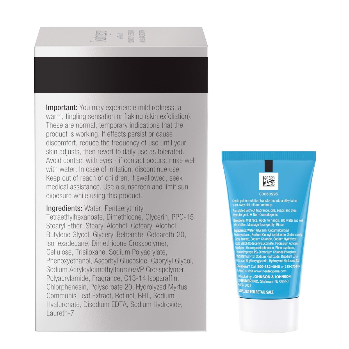Neutrogena Rapid Tone Repair Retinol + Vitamin C Face Moisturizer with Dark Spot Corrector & Hydro Boost Facial Cleanser Trial Size Avelisse