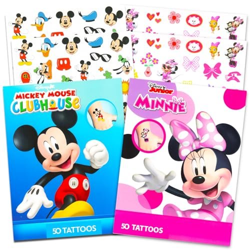 Disney Mickey and Minnie Temporary Tattoos Party Favors Pack - 50 Mickey Mouse + 50 Minnie Mouse Tattoos for Kids, Toddlers, Boys, Girls - görsel 2