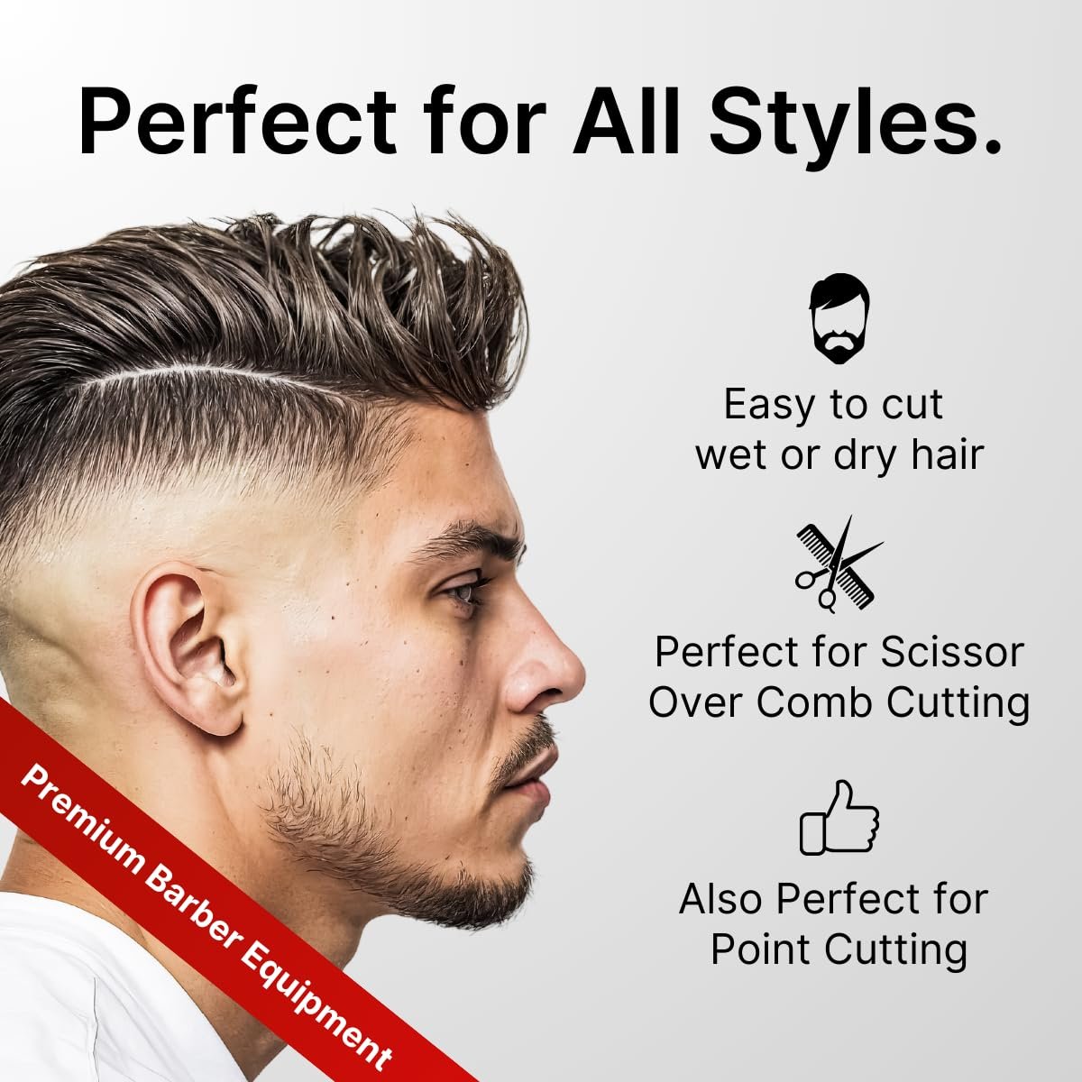 H&S GoldBlack Series Professional Hair Cutting Scissors – 6.5" Japanese Stainless Steel Shears for Barbers, Hairdressers & Home Grooming Avelisse