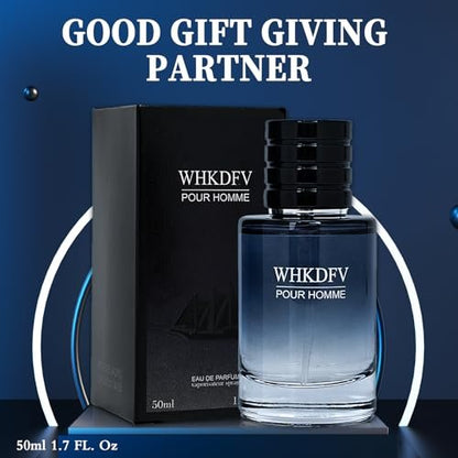 WHKDFV Eau de Toilette Pheromone Cologne for Men - Citrus Fresh Long-Lasting Spray Perfume with Lemon Pepper and Cedar Base Notes, 1.7 oz Portable Cologne for Everyday Elegance and Special Occasions
