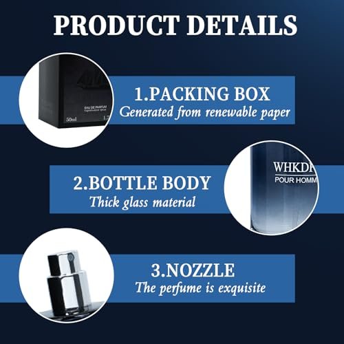 WHKDFV Eau de Toilette Pheromone Cologne for Men - Citrus Fresh Long-Lasting Spray Perfume with Lemon Pepper and Cedar Base Notes, 1.7 oz Portable Cologne for Everyday Elegance and Special Occasions - görsel 5