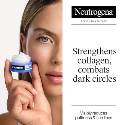 Neutrogena Collagen Bank Reviving Eye Cream - Under Eye Cream with Peptides, Helps Preserve Collagen, Visibly Improves Dark Circles, Puffiness, Fine Lines & Texture, Fragrance Free, 0.5 oz