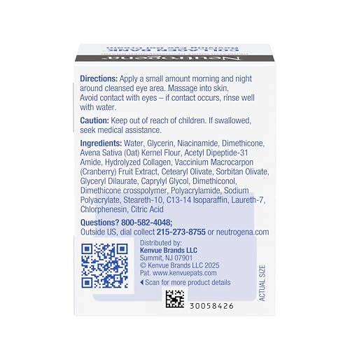 Neutrogena Collagen Bank Reviving Eye Cream - Under Eye Cream with Peptides, Helps Preserve Collagen, Visibly Improves Dark Circles, Puffiness, Fine Lines & Texture, Fragrance Free, 0.5 oz - görsel 16