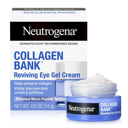 Neutrogena Collagen Bank Reviving Eye Cream - Under Eye Cream with Peptides, Helps Preserve Collagen, Visibly Improves Dark Circles, Puffiness, Fine Lines & Texture, Fragrance Free, 0.5 oz