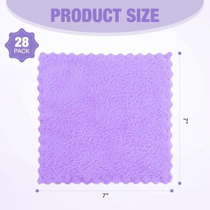 JOHOKAKITI Makeup Remover Cloths 28 Pack - Super Soft Premium Coral Velvet Facial Cleansing Towels 7x7 Inch, Highly Absorbent Microfiber Reusable Washcloths for Face, Eye, Lips