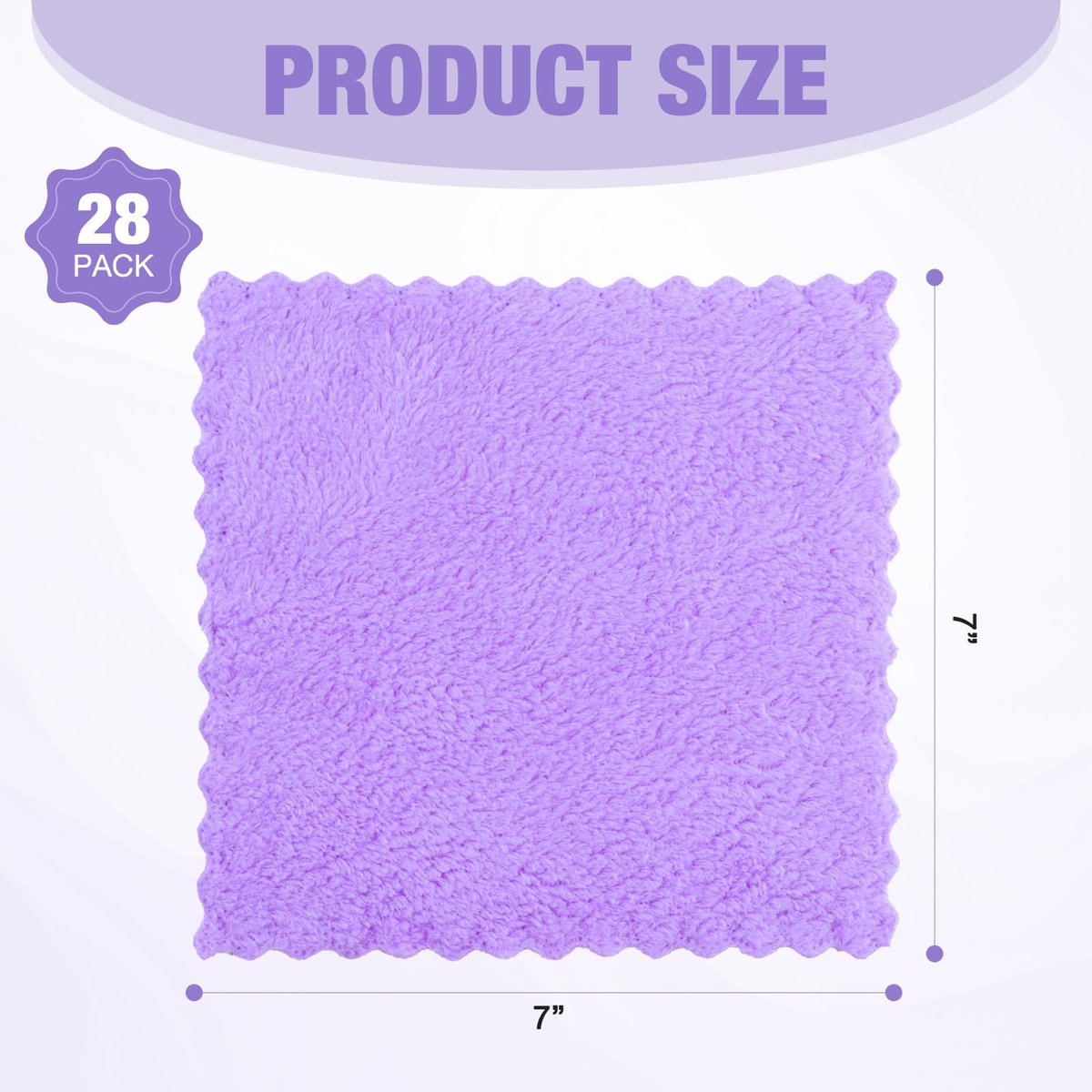 JOHOKAKITI Makeup Remover Cloths 28 Pack - Super Soft Premium Coral Velvet Facial Cleansing Towels 7x7 Inch, Highly Absorbent Microfiber Reusable Washcloths for Face, Eye, Lips - görsel 3