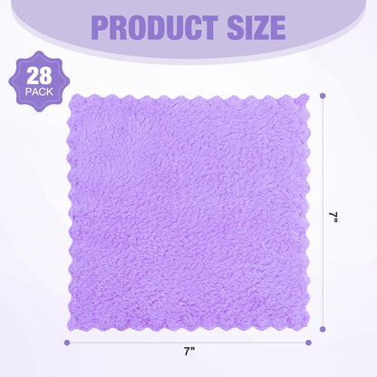 JOHOKAKITI Makeup Remover Cloths 28 Pack - Super Soft Premium Coral Velvet Facial Cleansing Towels 7x7 Inch, Highly Absorbent Microfiber Reusable Washcloths for Face, Eye, Lips