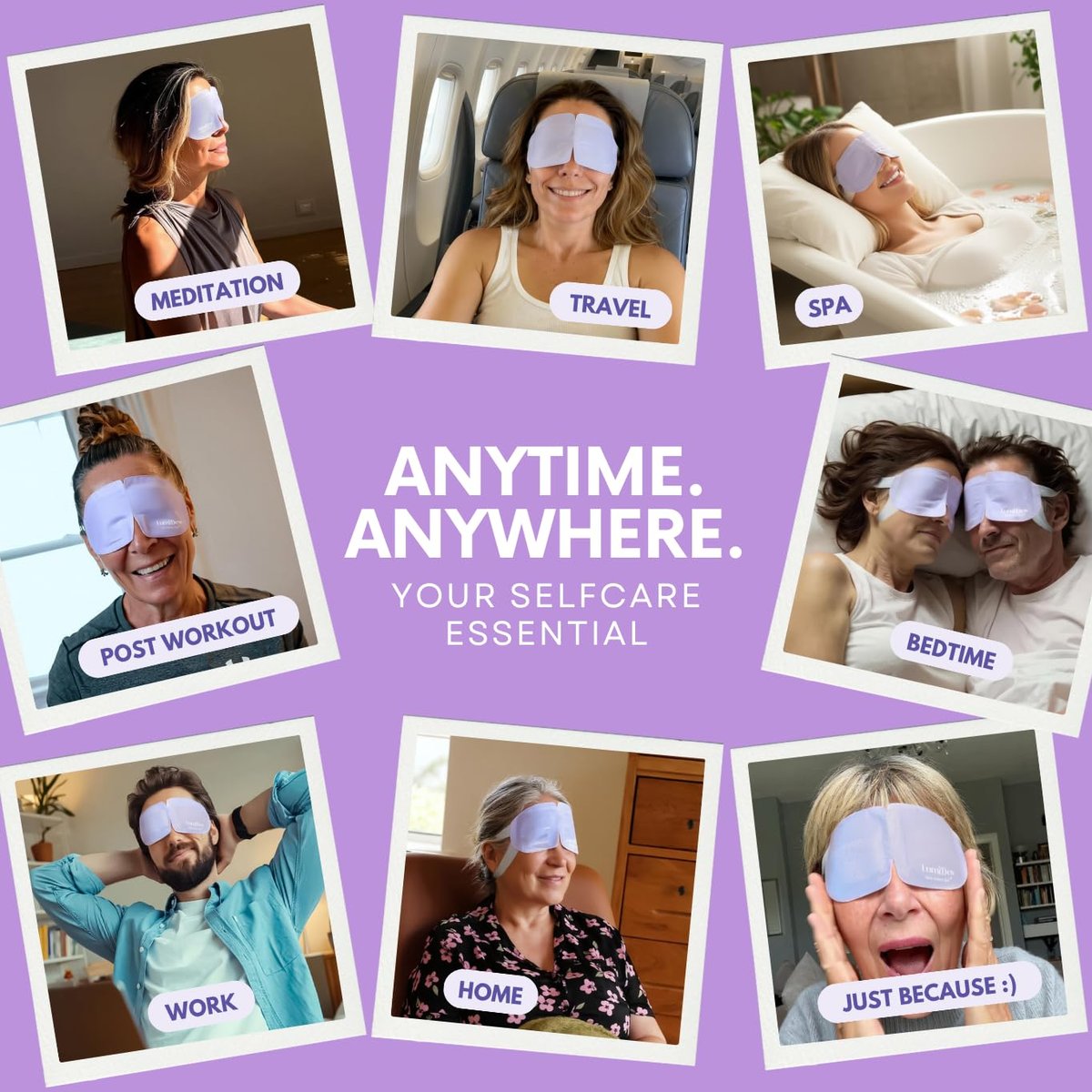 LumiDew Steam Eye Mask - Self-Heating, Unscented, 16 Pack for Dry Eye Relief, Stye Treatment, and Relaxing Sleep Avelisse