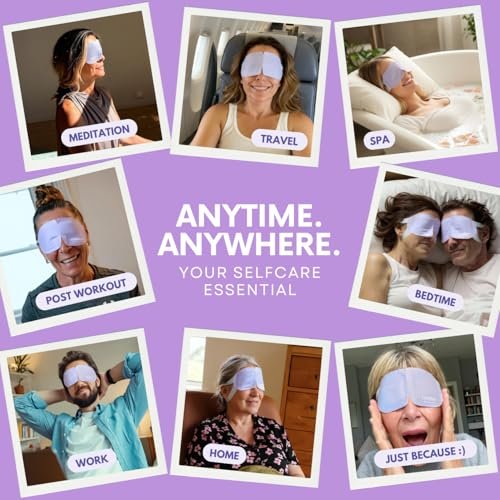 LumiDew Steam Eye Mask - Self-Heating, Unscented, 16 Pack for Dry Eye Relief, Stye Treatment, and Relaxing Sleep Avelisse