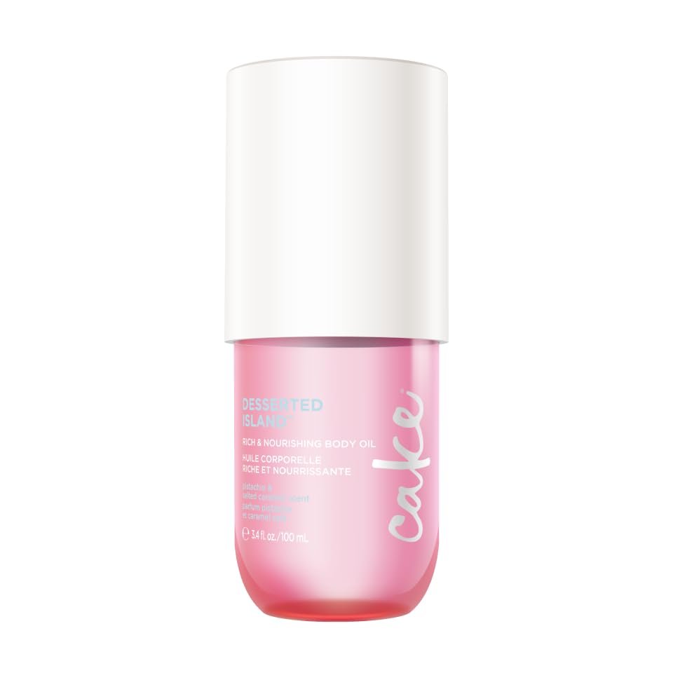 Cake Beauty Desserted Island Body Oil – Rich & Nourishing Radiance-Enhancing Body Oil with Argan Oil, Aloe & Camellia Leaf Extract for Dry Skin, 3.4 Fl Oz - görsel 1