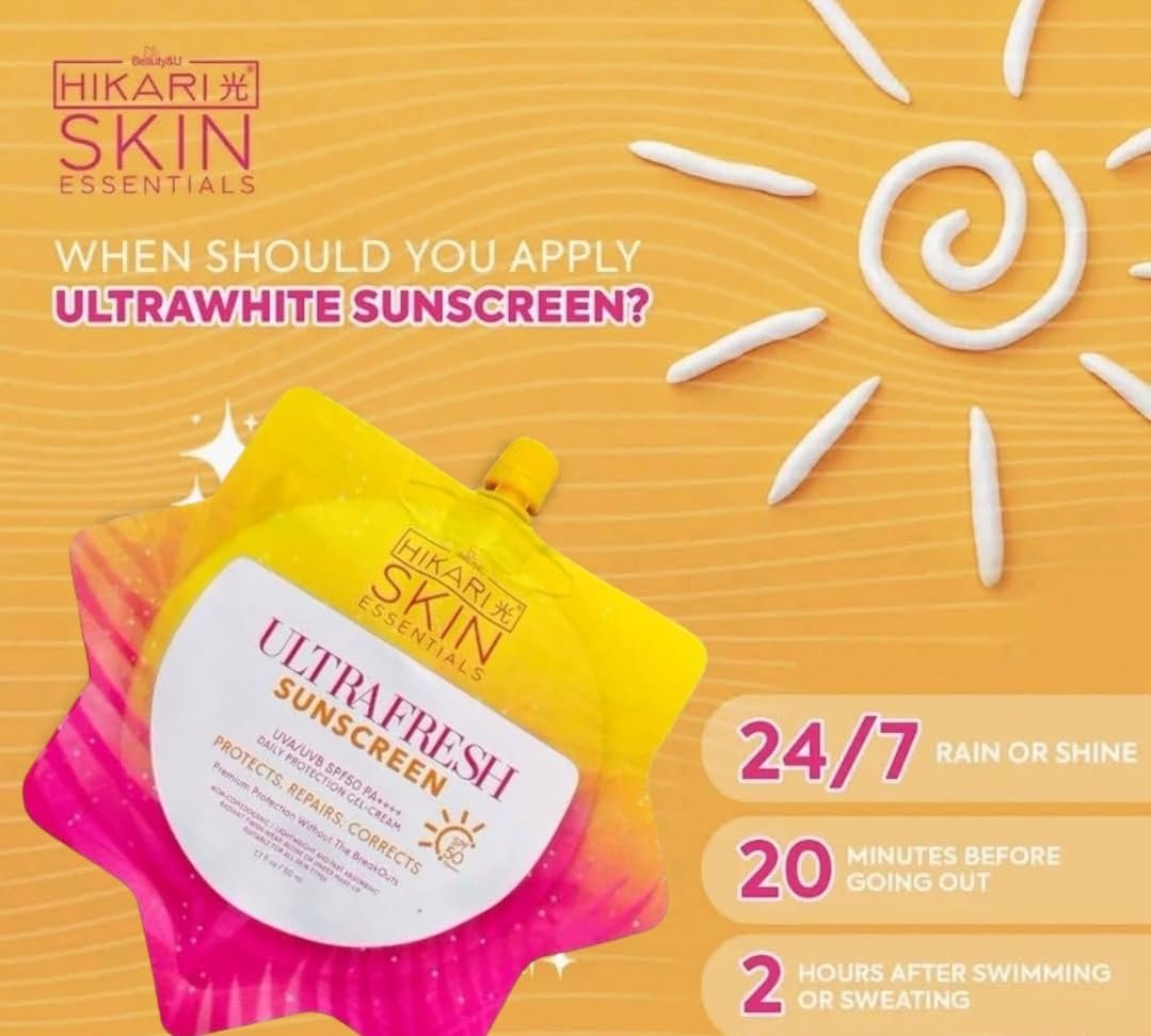 HikariSkin Essentials Ultra Fresh Sunscreen SPF 50 - 50ml Avelisse