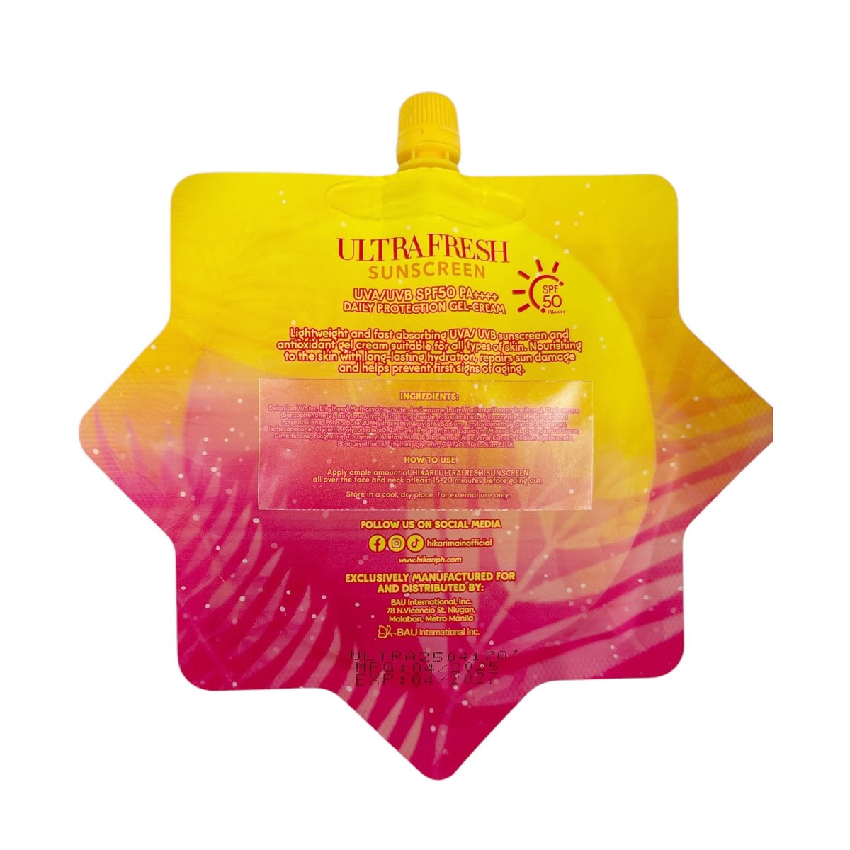 HikariSkin Essentials Ultra Fresh Sunscreen SPF 50 - 50ml Avelisse