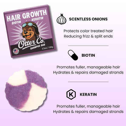 Biotin & Onion Hair Growth Shampoo Bar with Keratin, Rosemary Oil, ACV – Vegan, Sulfate Free, Non Toxic – for Thinning Hair, Women & Men – USA Made Avelisse