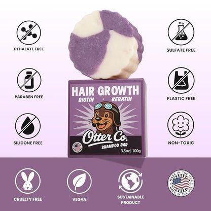 Biotin & Onion Hair Growth Shampoo Bar with Keratin, Rosemary Oil, ACV – Vegan, Sulfate Free, Non Toxic – for Thinning Hair, Women & Men – USA Made Avelisse