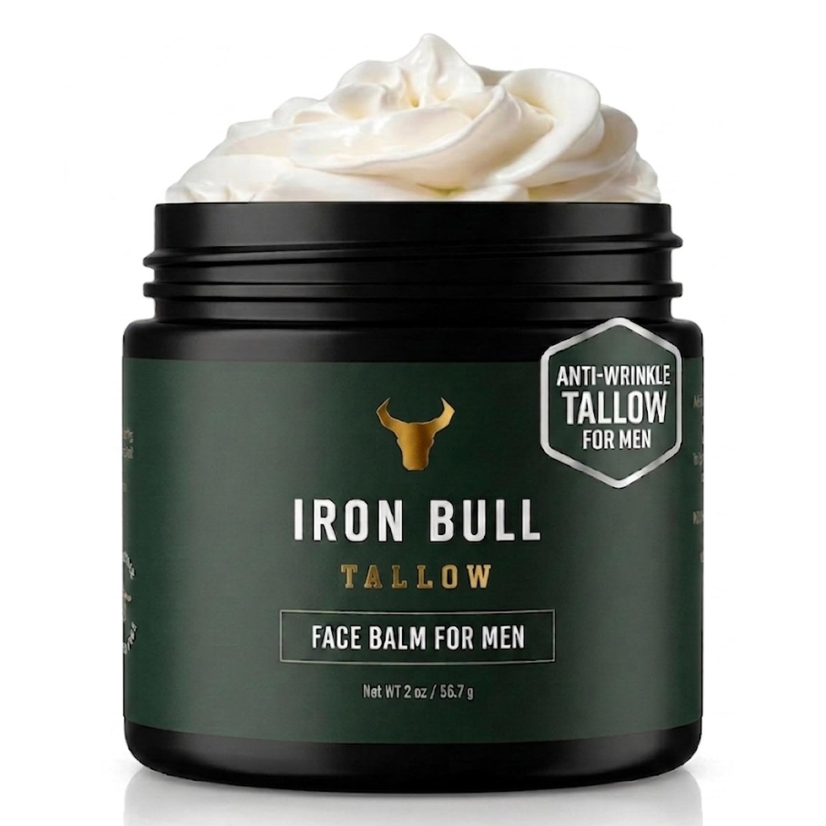 Iron Bull Handmade Beef Tallow Face Moisturizer for Men – Wrinkle Defense, Natural Clean Scent, 2 oz - görsel 2