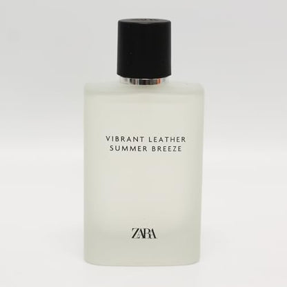 Zara Vibrant Leather Summer Breeze Eau de Parfum for Men - 100ml (3.38 fl oz) - Fresh Citrus & Woody Fragrance for Daily Wear